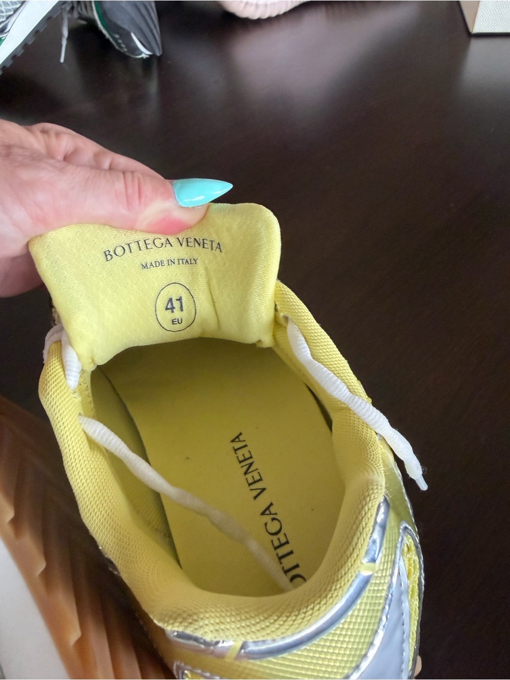 Bottega Veneta Yellow and Silver Women's Sneaker